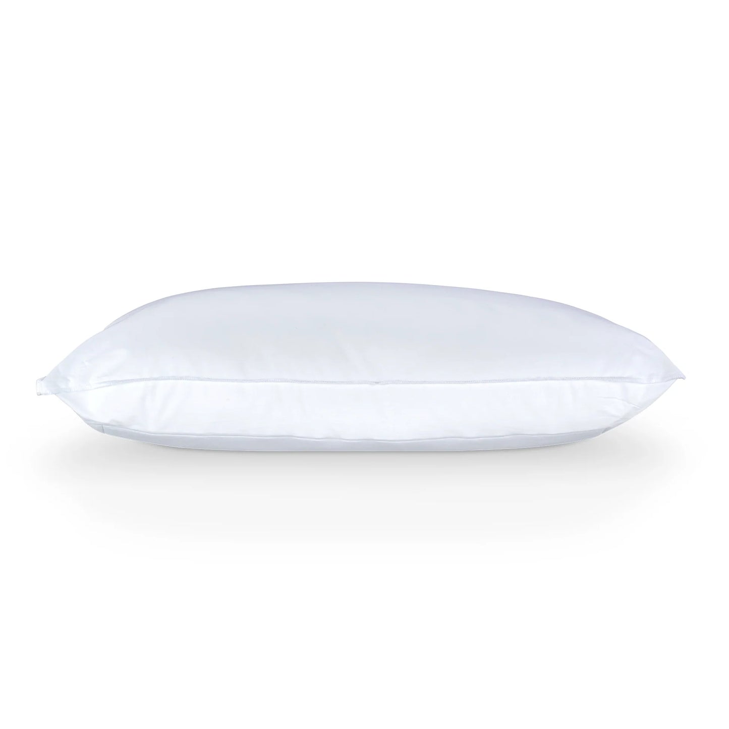 A side profile of the Chiroflow pillow, illustrating the loft and thickness provided by the fiber and waterbase combination.