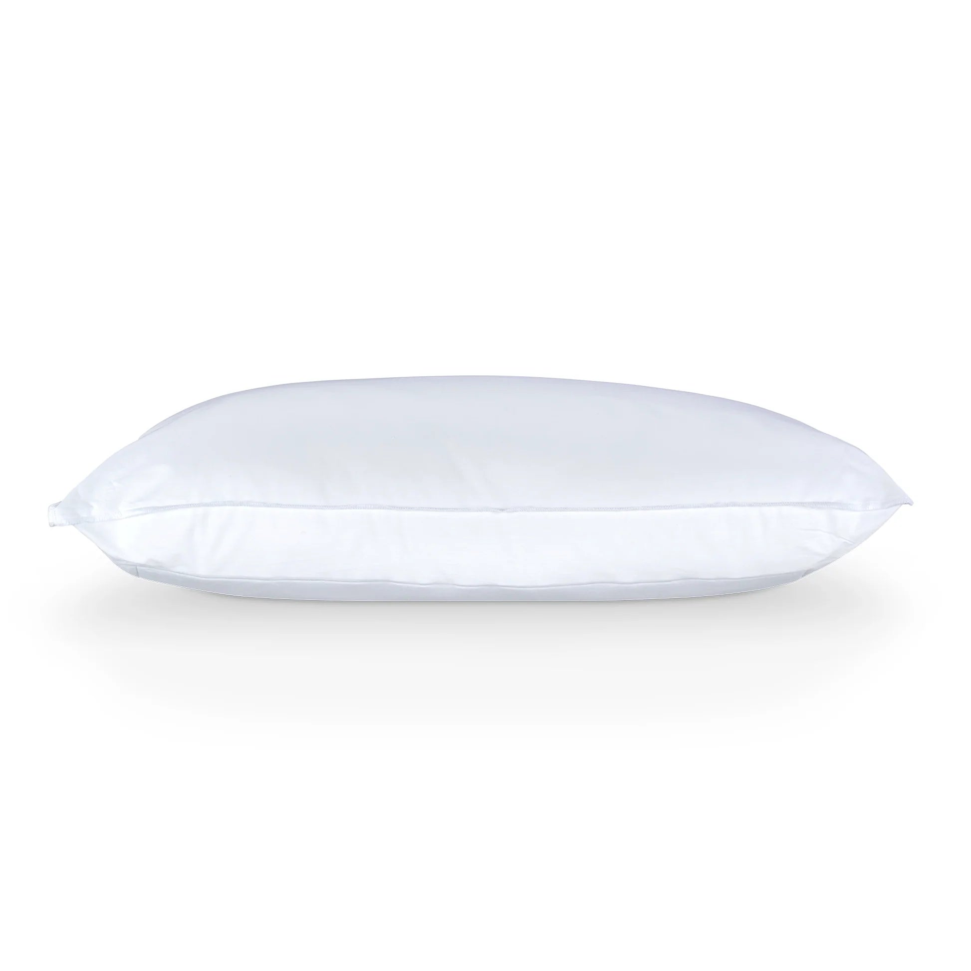 A side profile of the Chiroflow pillow, illustrating the loft and thickness provided by the fiber and waterbase combination.