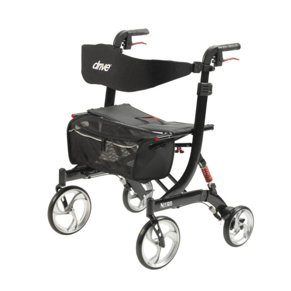 Drive Nitro HD Heavy Duty Rollator – Euro-Style Walker with 450 lb Capacity