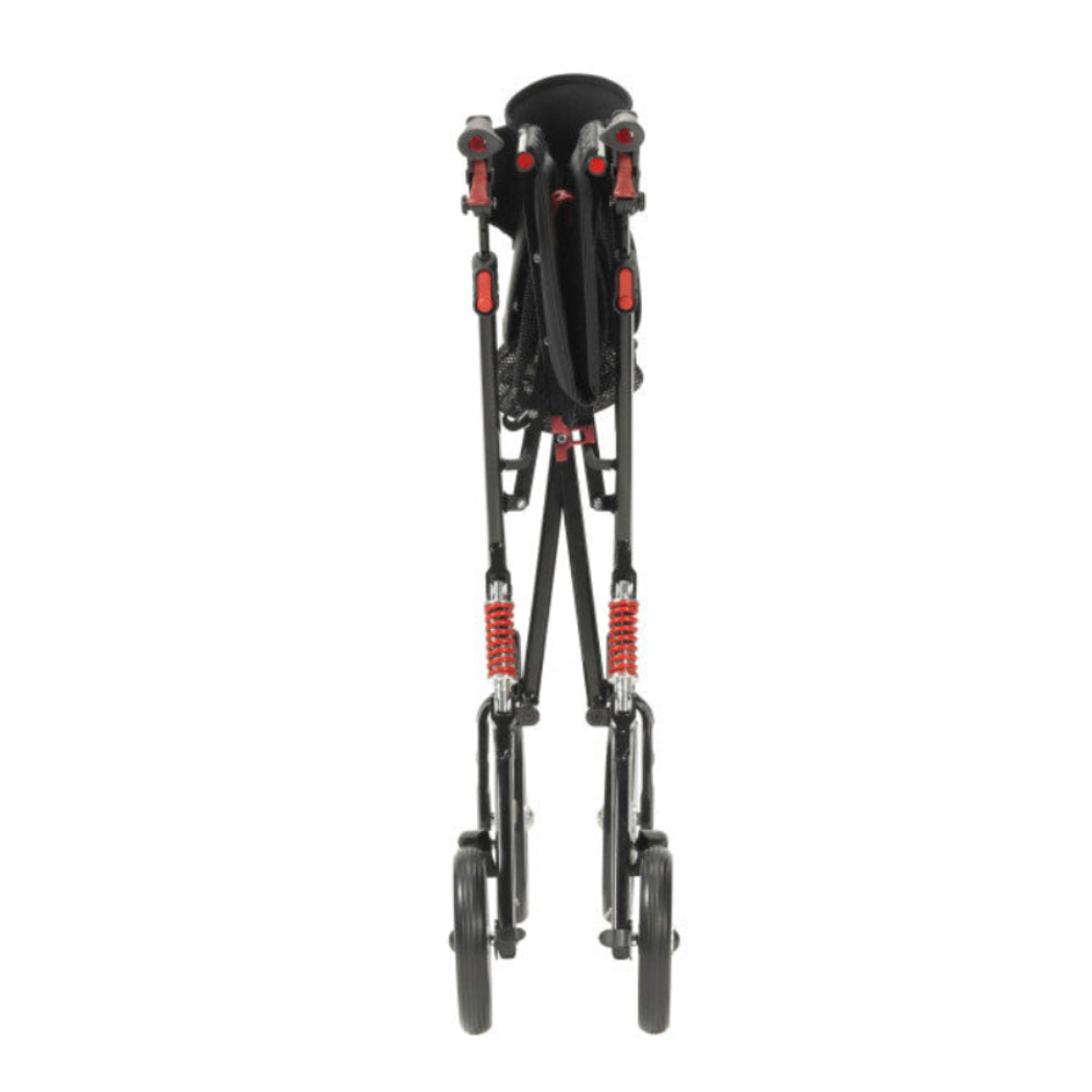 The Drive Nitro HD rollator in its folded state, illustrating how the cross-brace frame collapses for easier storage.