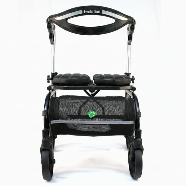 Front view with storage basket