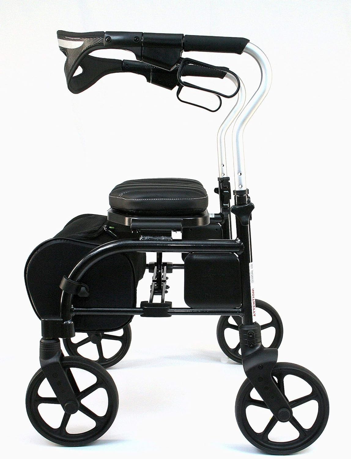 Side view of the Trillium frame, emphasizing the durable construction and the clear path for a natural walking gait.