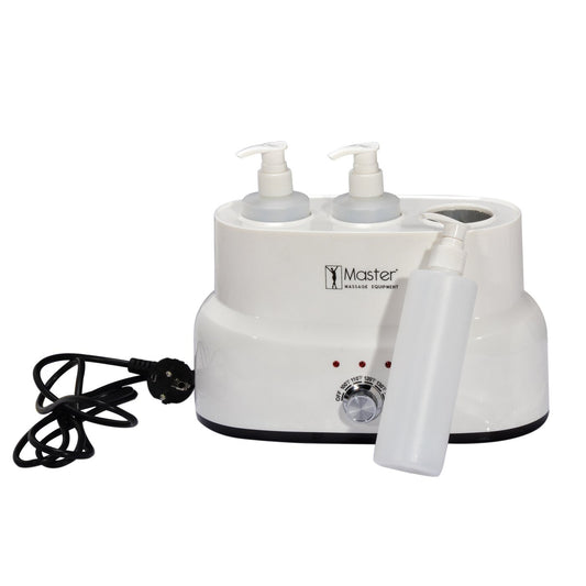 Master Massage 3 bottle electric massage oil and lotion warmer with pump bottles