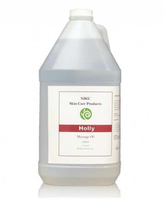 Large 1 gallon bottle of Niku Skin Care Products Holly Massage Oil