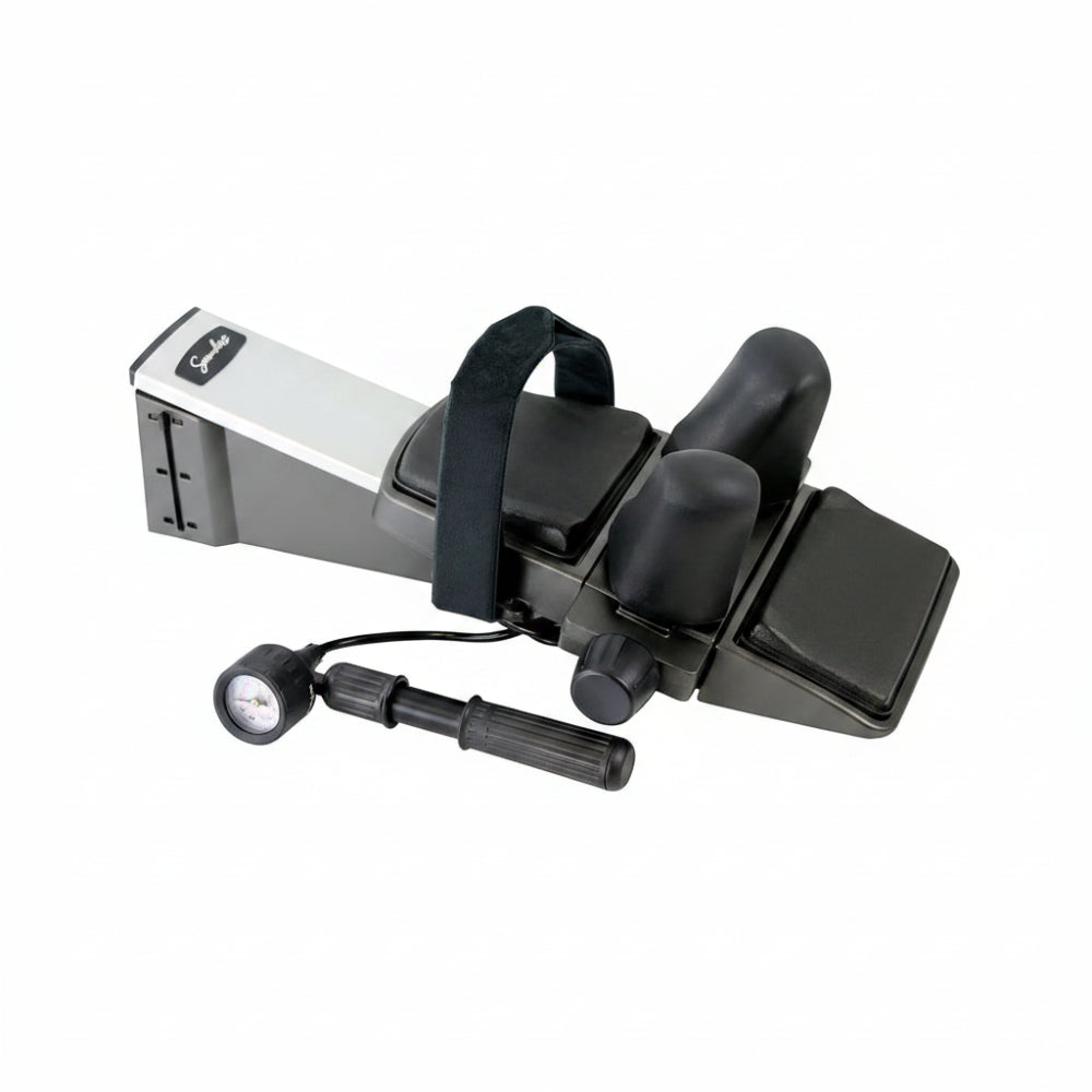 The Saunders Cervical Home Traction Device, a professional-grade solution designed to replicate clinical traction therapy for neck pain relief in a home setting.
