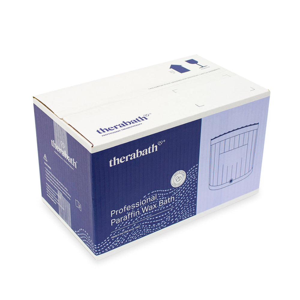 The retail packaging for the 6 lb Therabath paraffin wax refill, featuring pure, medical-grade wax for therapeutic use.