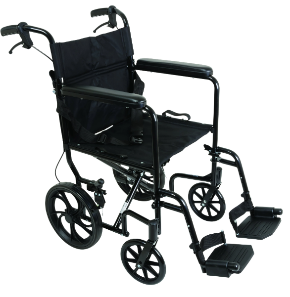 Lightweight Aluminum Transport Chair with 12" Wheels