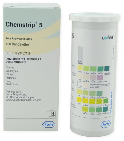 Chemstrip® 5 urine test strips 100-btl