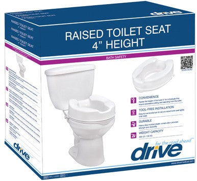Raised Toilet Seat with Lock and Lid -Fit Regular Toilet only 4"-12065