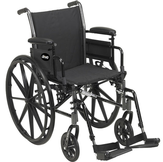 Drive-Cruiser III Light Weight Wheelchair with Flip Back Removable Arms-20" -K320DDA-ELR