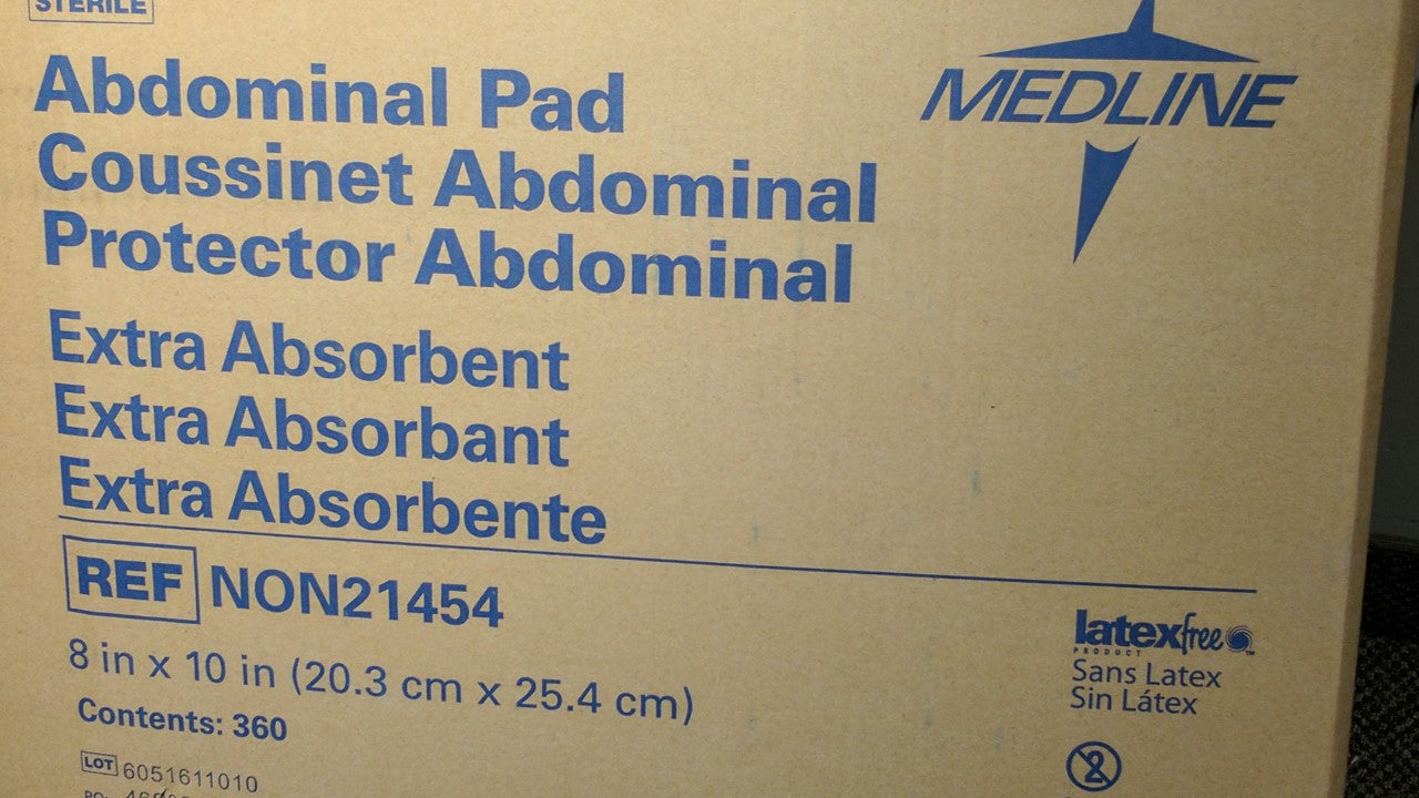 Sterile Abdominal Pads 8"X10"-360 pads per case Ref #NON21454