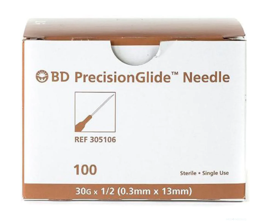 BD 305106 PrecisionGlide Needle | 30G x 1/2" -  200 per Box