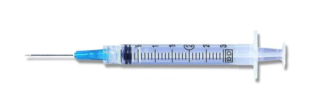 BD 309570 Luer-Lok™ Syringes with PrecisionGlide™ Needles - 3mL | 25G x 5/8"| 100 per Box