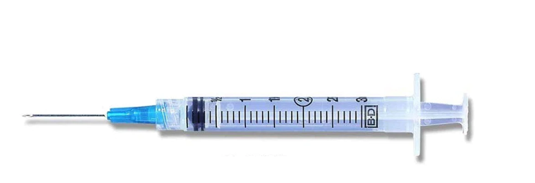 BD 309623 Slip-Tip Tuberculin Syringe with Detachable Needle - 1mL | 27G x 1/2"| 200 per Box