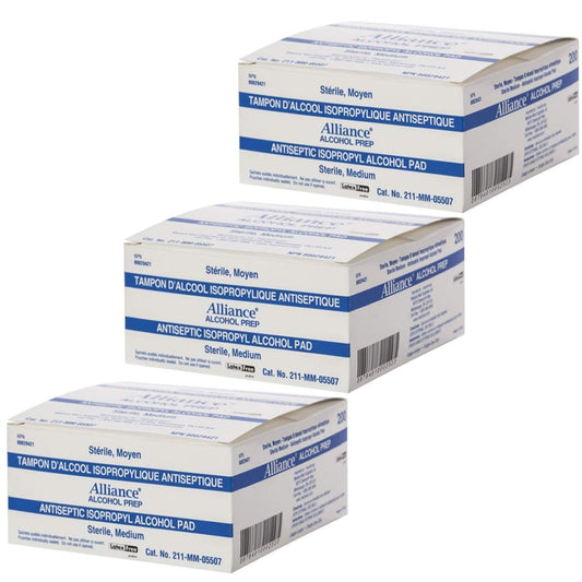 Alliance Alcohol Prep Pads 2-Ply 70% Alcohol Swabs Individually Wrapped (4000/case)