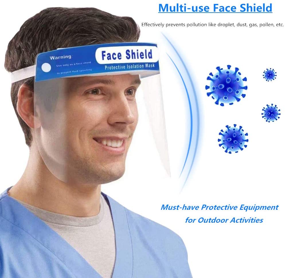 Face Shields Protective Shield for Men Women Adjustable Caseeto Protective Visor One Size Fits All - Price for Each