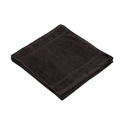 Towel Ring Spun Textile 100% Soft Cotton WASHCLOTHS Face Towels 12x12 in. 12-Pack Black