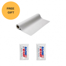 Exam Table Paper Crepe 18" x12 roll / Case-18" X 125' and Get 2 Free 6 x 11 Rapid Relief Hot - Cold packs