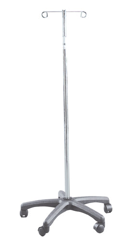 Deluxe I.V. Pole, 5-Leg, Plastic Base set of Two