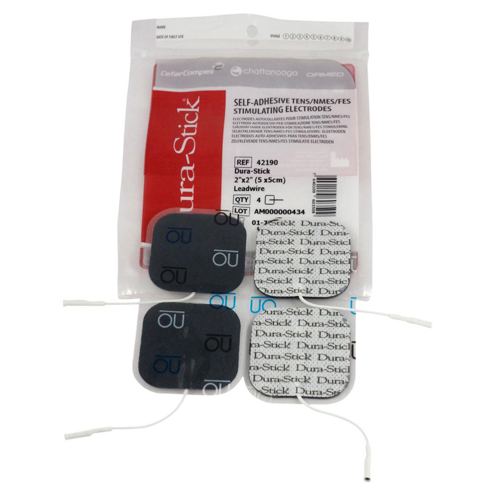 Cefar Lot De 4 Électrodes 50×50 Mm – Électrodes Carrées TENS/EMS Hypoallergéniques, Gel Durable