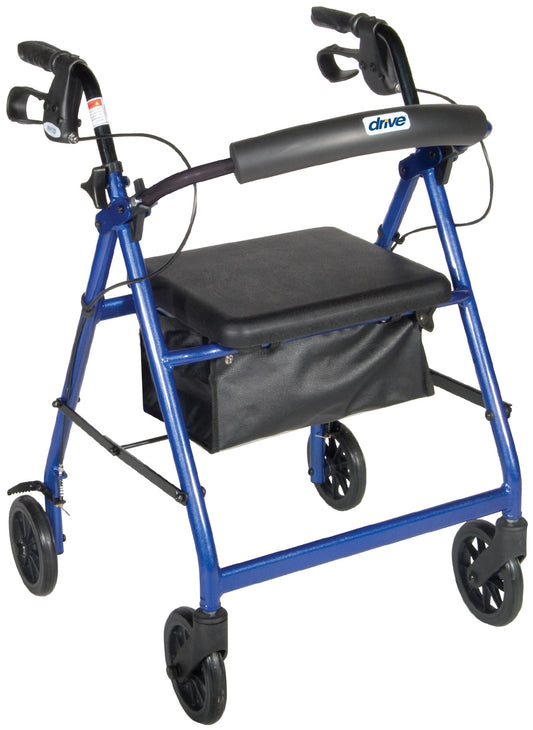 Drive Medical-Rollator Walker with Fold Up and Removable Back Support - Padded Seat-R726
