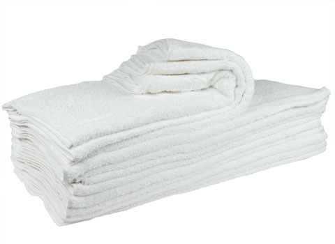 White Full Terry Towel 100 % Cotton  - 24x50 - 10 LB- 10 PACK PER ORDER