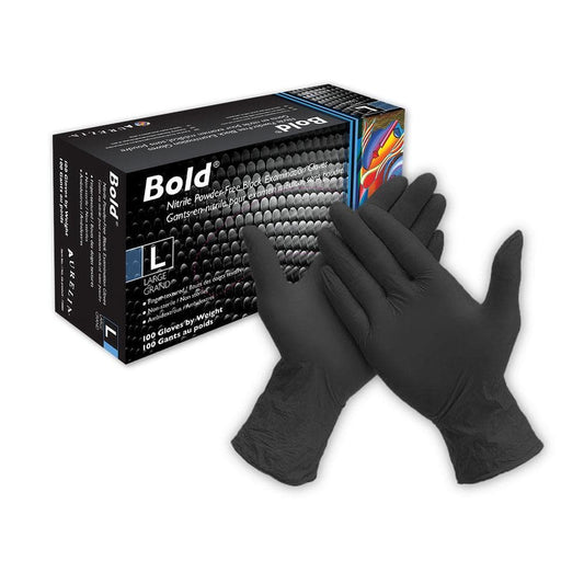 Aurelia Bold Nitrile Exam Gloves - Black (5 Mil) 1000/Case