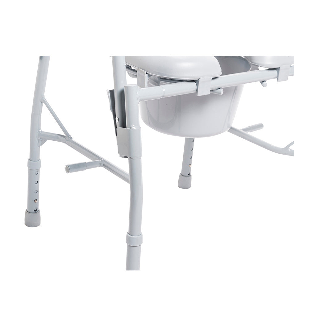 Deluxe Steel Drop-Arm Commode With Padded Seat #11125PSKD-1