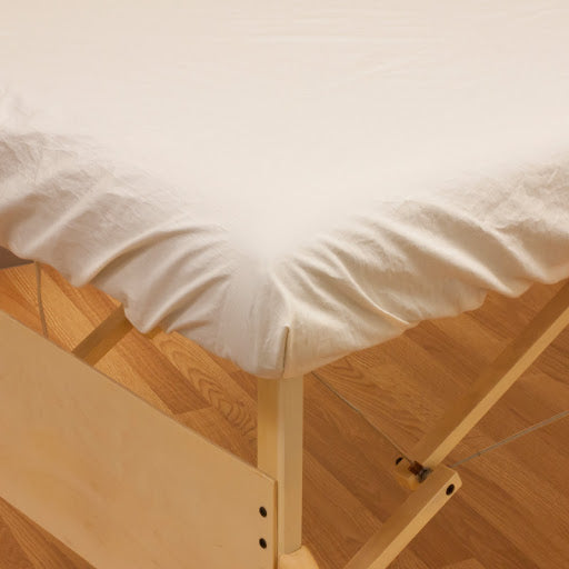 Drap de table de massage ajusté en flanelle blanc – Chaque – Fit Table 76"L x 30"W