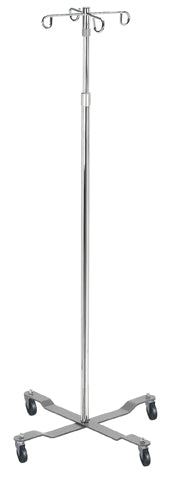 Economy I.V. Pole, 4 Leg with Removable Top