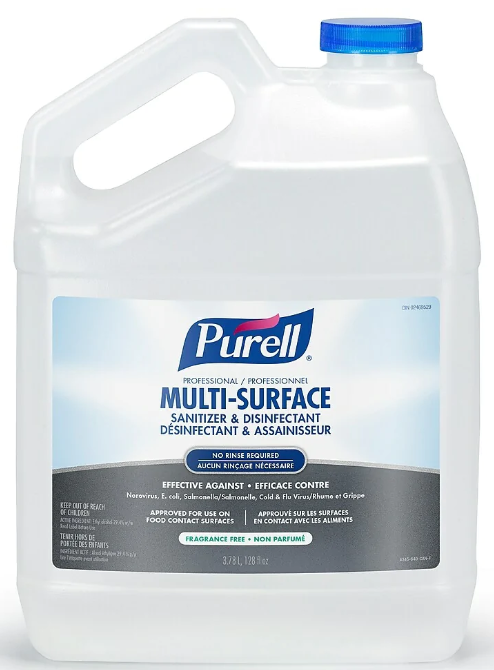 Assainisseur et désinfectant multi-surfaces professionnel Purell - 3,78 L