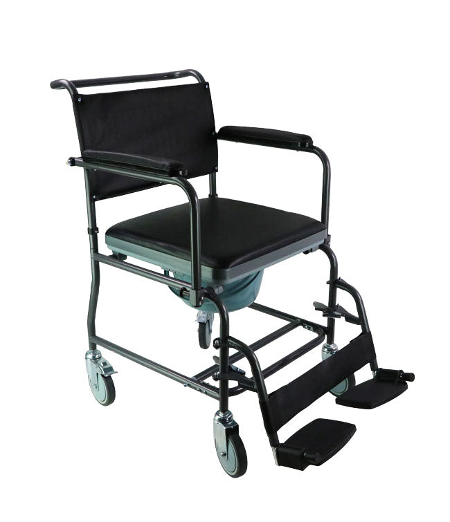 Mobile Steel Commode with Wheels: MHSCMW