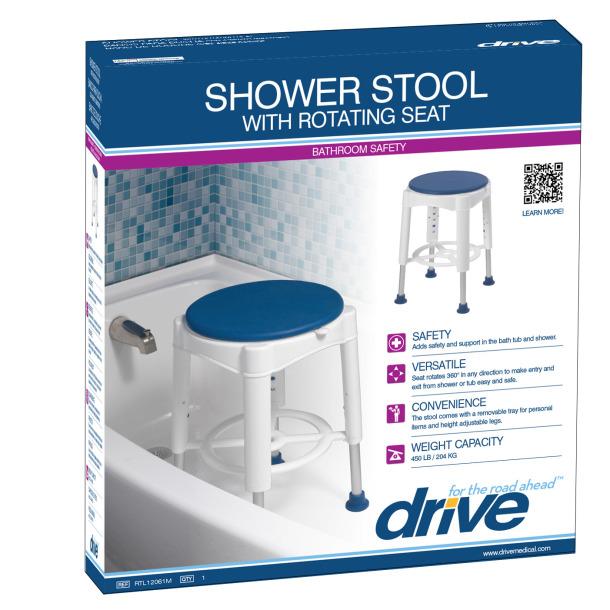 Tabouret de douche à siège pivotant Drive
