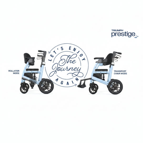 Triumph Prestige All-In-One Rollator & Transport Chair – 2-in-1 Mobility Solution