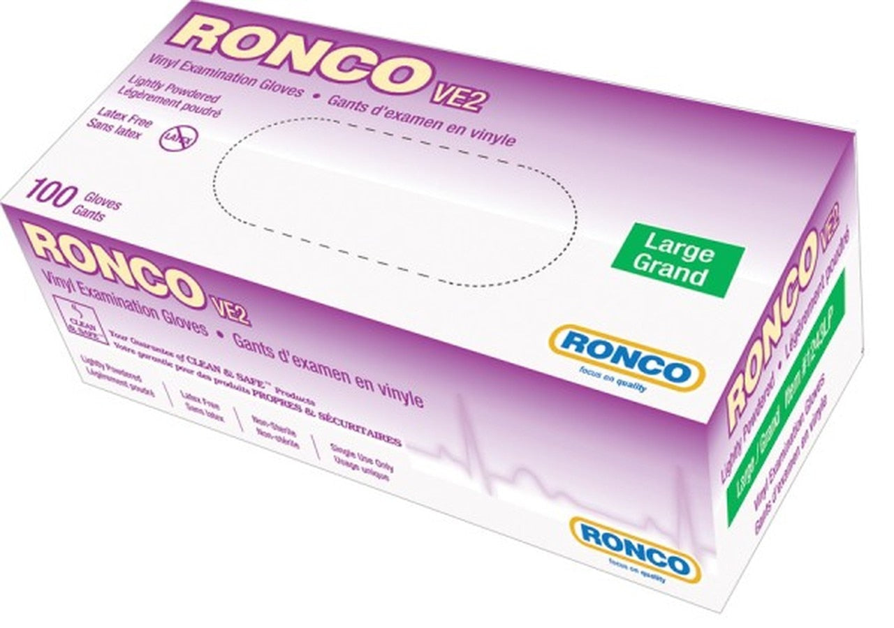 RONCO VE2 Vinyl Examination Glove (1000/Case)