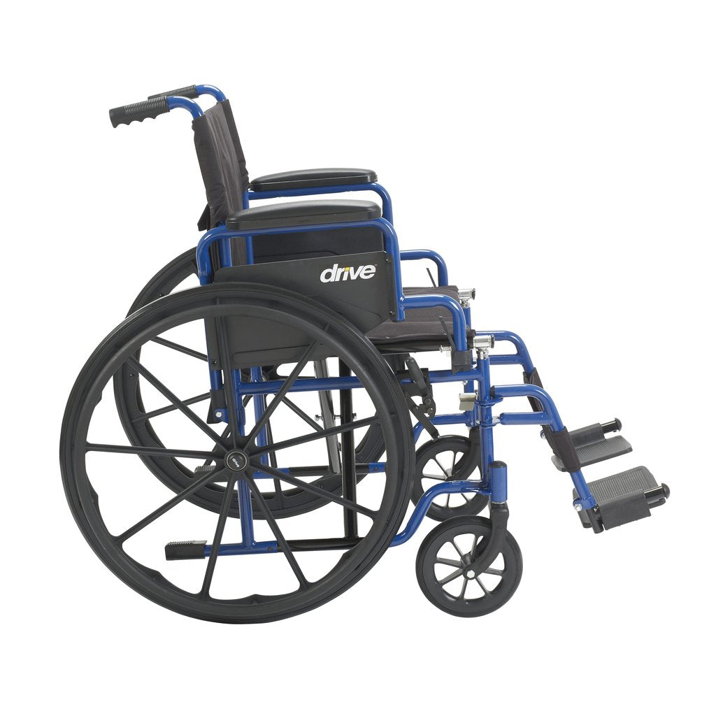 Blue Streak Wheelchair with Flip Back Desk Arms, Swing Away Footrests